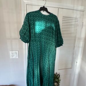 ASOS Curve Emerald Green Geometric Midi Dress